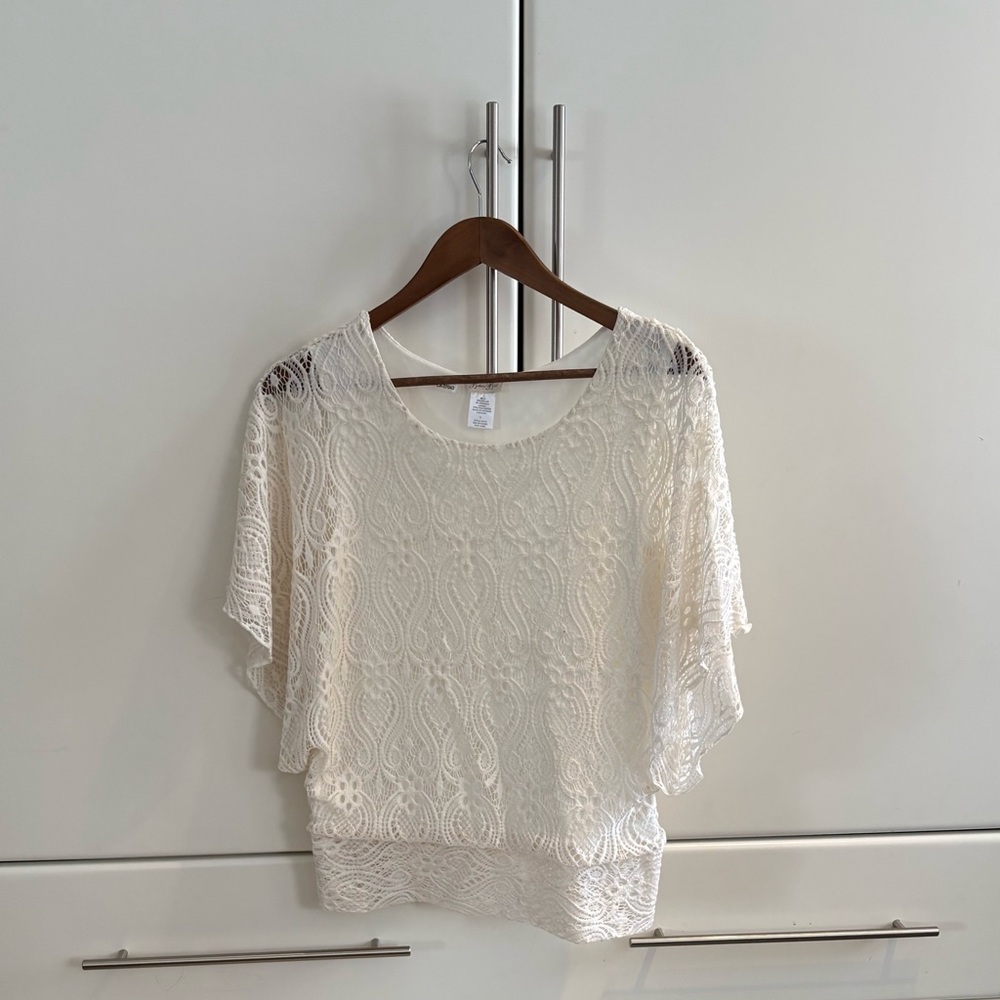 Brittany Black Cream Lace Blouse